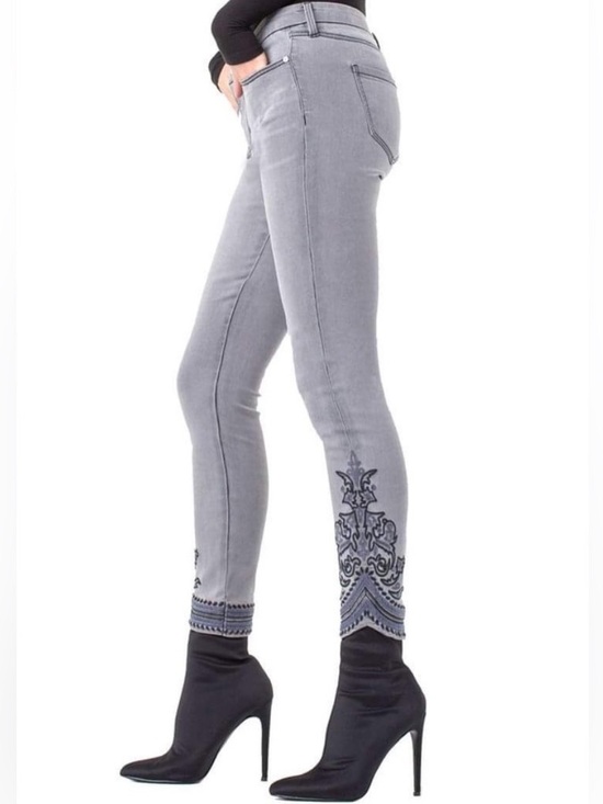 Liverpool Jeans Company Denim - Liverpool LVPL embroidered ankle skinny jeans gray snd blue